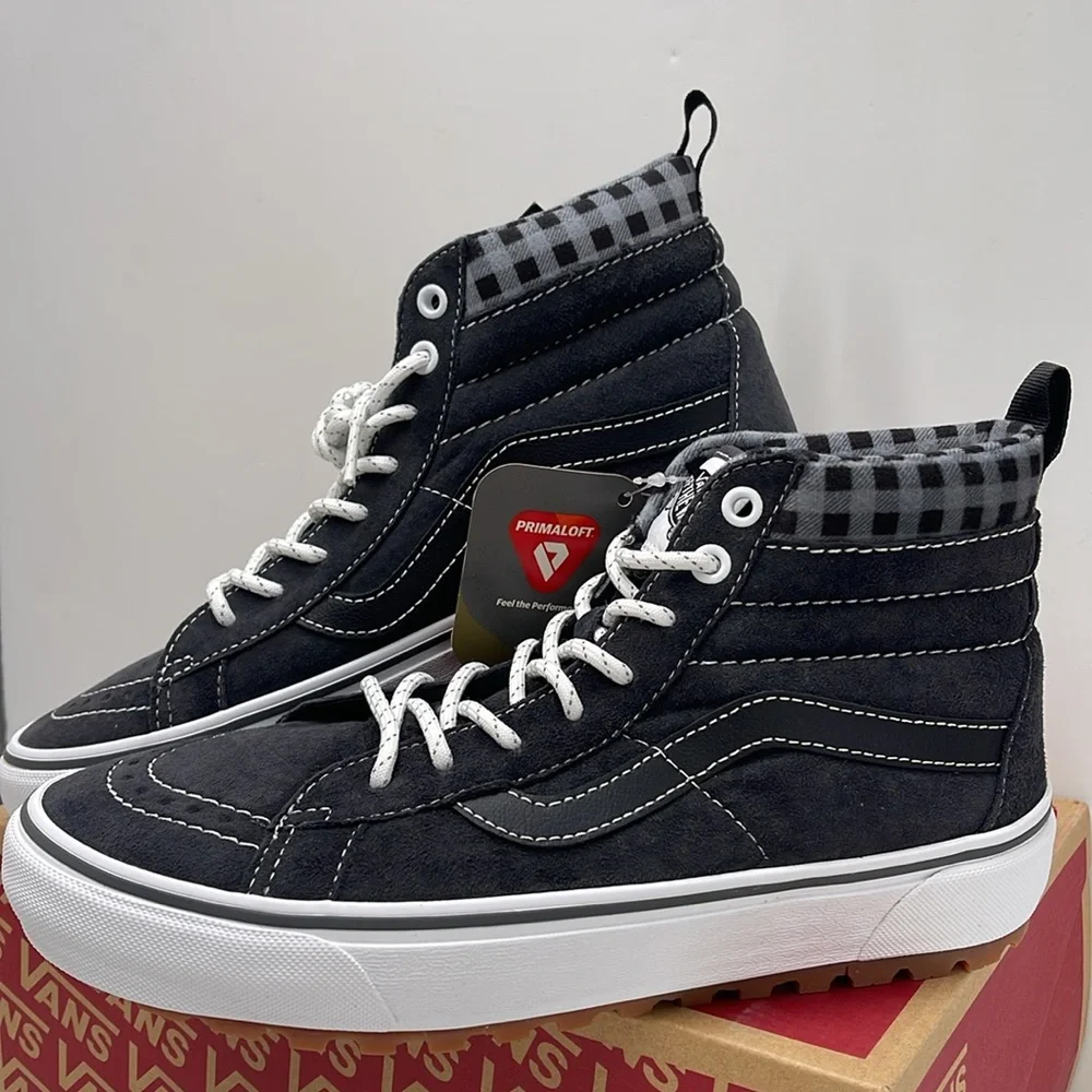 Vans Men’s Sk8-Hi Mte-1 Plaid Grey/White VN0A5HZYGYW Boots Sneakers